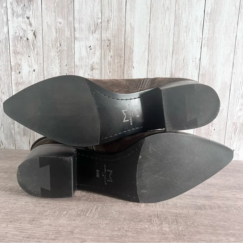 Marc Fisher Women’s Yandi Suede Olive Green Western Boots Size 8.5 - Picture 7 of 10